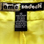 Jamie Sadock Skort Golf Front Slit Pockets Zip Fly Athletic Nylon Yellow 12 Photo 2