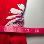 EXPRESS  Red Strapless Palm Floral Print Dress 2 Wrap Skirt Slit Boning‎ Photo 7