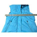 Columbia Puffer Vest Hooded Faux Fur Trim Light Blue Womens Size S like new Photo 5