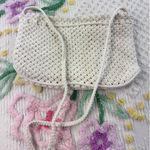 Source Unknown Vintage Boho Macrame Shoulder Bag Cream Crochet Clutch Small Purse Photo 0