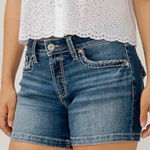 Silver Jeans  Suki Flap Short Denim Blue Jean Shorts Photo 0