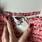 Olivaceous  NEW Ditsy Floral Smocked Ruffle Frill Dress Red White Gameday Size M Photo 4