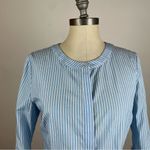 Milly  Light Blue Stripe Michelle Bell Sleeve Top Photo 3
