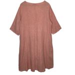 Positano Jean Paul Linen Midi Dress Pink Size XXL Photo 3