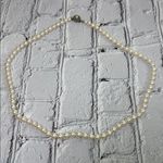 Sarah Coventry Faux Pearl Vintage 24 inch Necklace Silver Photo 2