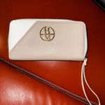 Badgley Mischka  Cream and White Wallet with Gold Logo. Brand new Photo 0