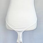 Central Park West New  Lace Up Ruffle Sleeveless Knit Bodysuit White Photo 10