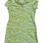 Jude Connally‎ Green Zebra Print Polo Dress Summer Casual Chic Size Small Photo 0