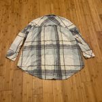 Free People Oversized Plaid Long Sleeve Shirt - blue and white Photo 2