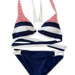 Lauren Ralph Lauren Women’s Size 38D 12 Red White Blue Halter Full Brief Bikini Photo 0