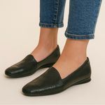 Ecco  Leather Loafers Flats Slip On Shoes Women’s Size 40 Black Snake Embossed Photo 0
