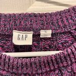 Gap  Sweater XL Berry Wavy Purple Rainbow Cable Knit Pullover‎ Marled Textured Photo 2