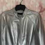 Silver Faux Leather Zip Moto Jacket Torrid Size 00 M/L Photo 4