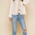 Raga  Lyra Cream Open Tassle Tie Front Ling Sleeve Embroidered Size Small Photo 2