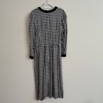 Vintage Plaza South Black & White Gingham Check Dress Size 16 Cottagecore Modest Photo 3