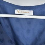 Kirundo L Blue Mini babydoll sheer Swiss dot dress casual wedding guest flowy Size L Photo 2