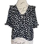 Topshop Womens Blouse Sz 4 Floral Ruffle Bohemian Boho Chic Office Work Career Photo 1