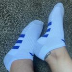 Adidas  White and Blue Ankle Socks Photo 1