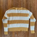 American Eagle mustard yellow and white striped sweater Photo 4