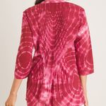 Chico's Tie-Dye Pintuck Peasant Blouse Pleated Button Front 3/4 Sleeve Top Photo 1