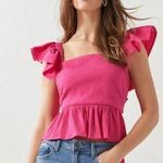 Francesca's  Pink Ruffle Top Photo 3