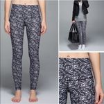 Lululemon  Shine Tight Roll Down High Rise Shimmy Shimmer Black White Sequin 10 Photo 1