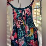maxi dress royal blue and floral pattern size Large Photo 9
