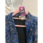 Dress Barn ‎ Blue Abstract Print Open Front Cardigan Blazer Jacket Medium Photo 5