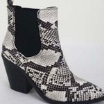 Bamboo Snakeskin Chunky Heel Slip On Bootie Photo 1