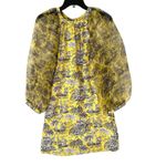 STAUD  Garden Yellow Marigold Toile Sheer Puff Long Sleeve Dress size XS Photo 3