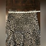 Black and Cream Retro Animal Print Trumpet Fit and Flare Skirt Sz 6 Photo 4