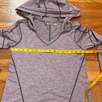 Zella Womens XS Light Purple Gray Striped Long Sleeve V-neck Hoodie Athletic Top Photo 1