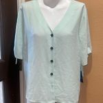 Apt. 9  mint green button up short sleeve shirt nwt Photo 0
