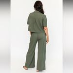 Holley Girl Gabbie Wide Leg Pants in Olive Green 1X Plus Size Photo 6