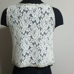 Jennifer Lopez Cream Floral Lace Tank Top (XS) Photo 1