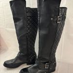 Not Rated Women’s  18” Tall Padded Spiky Boots Black SZ 9 Faux Leather Garman Side Zip Photo 0