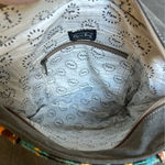 Myra sunflower leather tooled crossbody purse Forest Mist boho Western purse Gold Photo 9