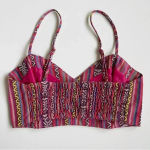 Show Me Your Mumu Tai Bandeau Crop Top Size Small Piñata Pink Textile Festival Photo 6