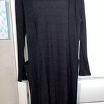 Black Ribbed Stretchy Long Sleeved Cardigan Duster Length Size Large Photo 0
