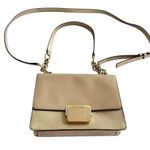 Michael Kors  Cynthia Small Gold Metallic Leather Shoulder Bag Purse Photo 2