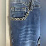 Bamboo  Women’s Bootcut Jeans Size 13 Dark Wash Embroidered Pockets Raw He Photo 1