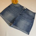 Nicole Miller  Womens Pinstripe Tribeca Rolled Cuff Mid Rise Denim Shorts Sz 16 # Photo 8