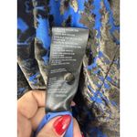 Anthropologie By  Blue Black Floral Velvet Burnout Mock Neck Open Back Mini Dress Photo 7