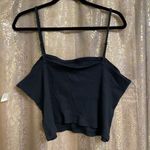 Aerie Black Cropped Ribbed Spaghetti Strap Tank Top, XXL NWT Photo 1