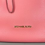 Michael Kors Emilia Large Pebbled Leather Tote Bag Grapefruit Pink Buckle Accent Photo 3