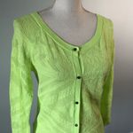 American Eagle  | Neon Green Lightweight Button Cardigan Sweater Photo 2