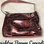Brighton  Brown Crocodile Leather Shoulder Purse Photo 1