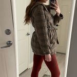 Ba&sh  Cox Marron Lady Coat Hooded Size 2 Us 8 Plaid Belted Wool blend Photo 5