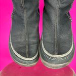 Ecco  Black Leather Plaid Cuff Fleece Lined Winter Boot Sz 37 Photo 2