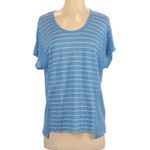 Vince  Blue White Stripe Top XS New Linen NWT short Sleeve RARE HTF GORGEOUS Photo 1